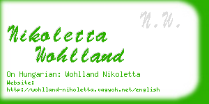 nikoletta wohlland business card